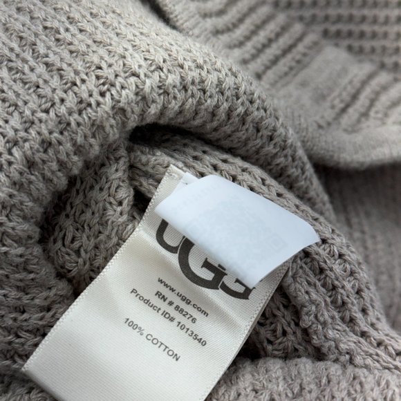 UGG Cotton Turtle Neck Short Sleeve Women's Sweater Brown - Size Medium - Picture 5 of 9